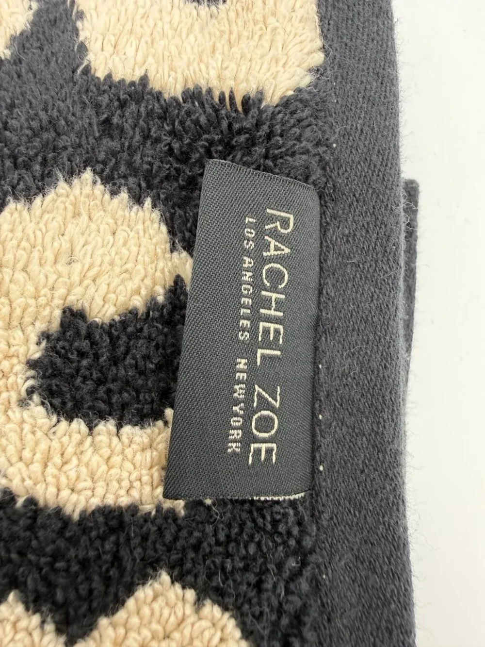 Rachel Zoe Leopard Print 8 Pc Bath Towel Set 100% Cotton Beige Black NWT